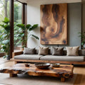 Rustic Live Edge Solid Wood Coffee Table Natural Slab Center Table - view 1 of 5