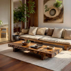 Organic Live Edge Solid Wood Coffee Table Rustic Slab Low Table - view 1 of 5