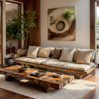 Organic Live Edge Solid Wood Coffee Table Rustic Slab Low Table - view 2 of 5