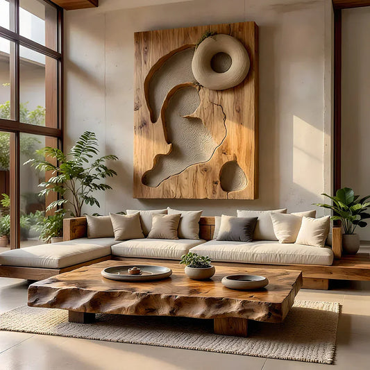 Live Edge Solid Wood Coffee Table Rustic Organic Low Center Table - view 1 of 5