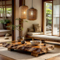 Organic Live Edge Wood Coffee Table Rustic Low Slab Center Table - view 1 of 5