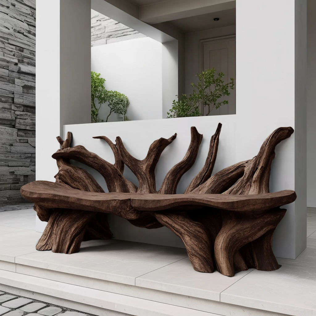Mid Century Wooden Bench Outdoor Decor For Sleek Exteriors - view 7 of 8