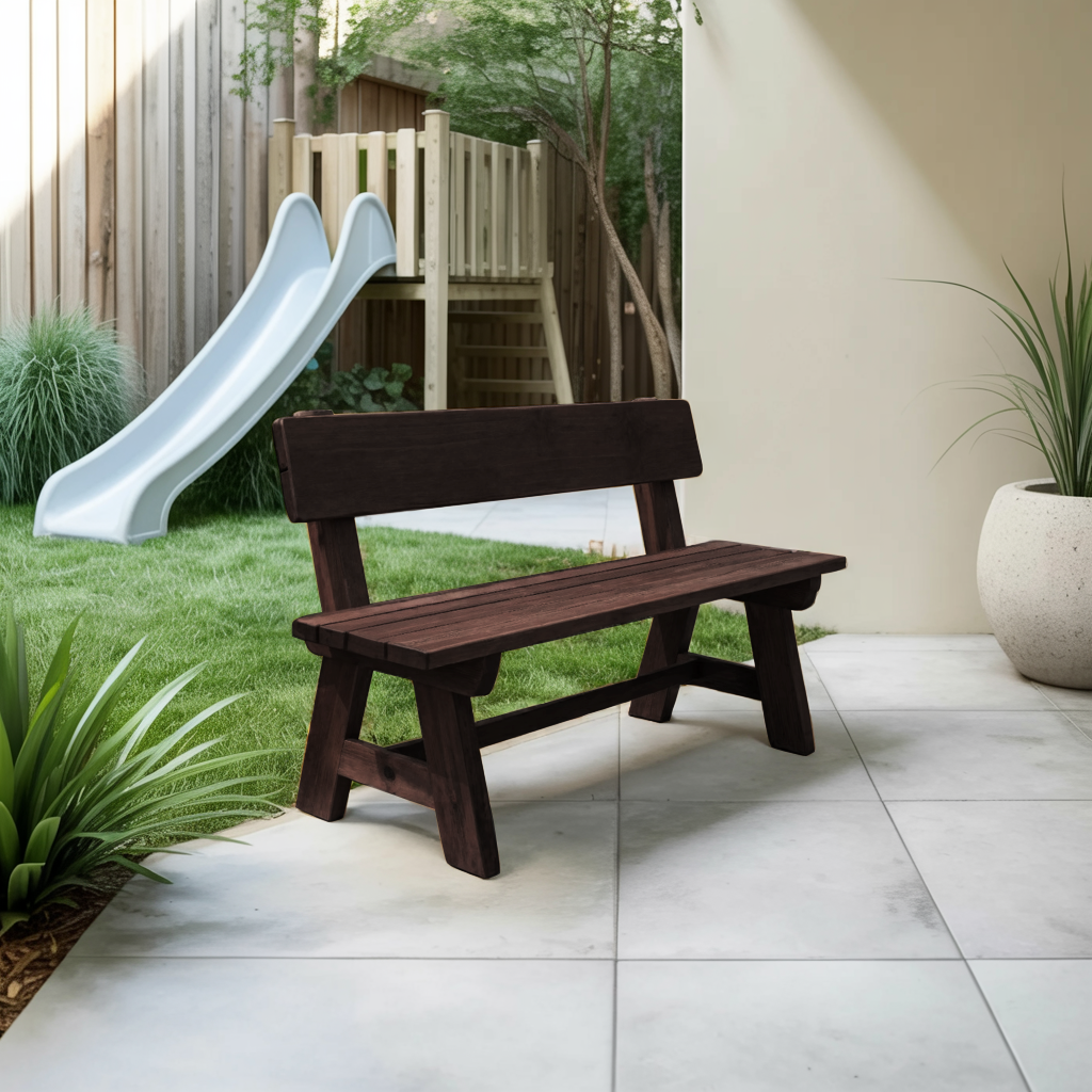 Rustic Garden Bench With Backrest For Patio Or Porch - view 7 of 8