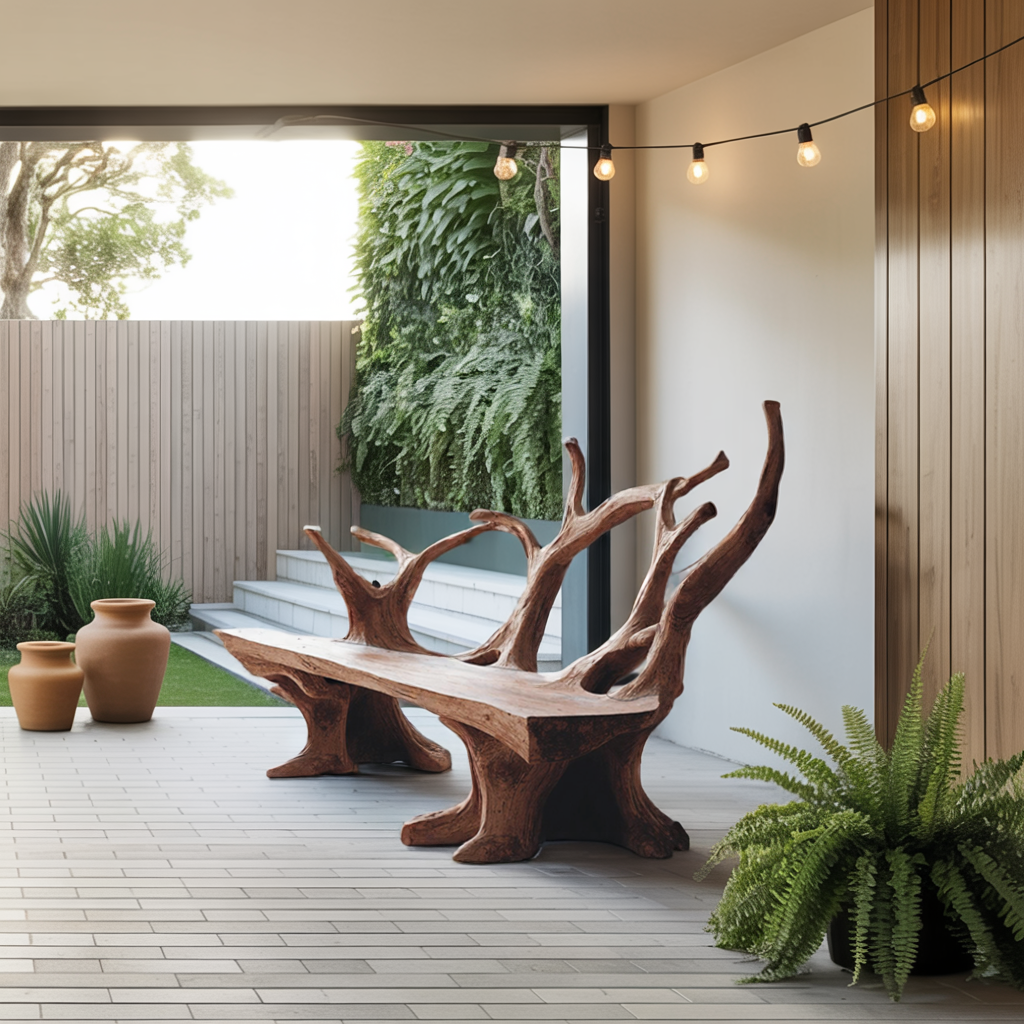 Handcrafted Branch Bench For Living Room Statement Pieces - view 7 of 8