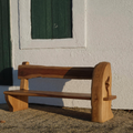 Rustic Organic Bench With Sculptural Armrest For Garden Or Entryway - view 1 of 7