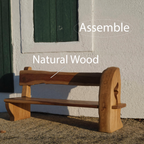 Rustic Organic Bench With Sculptural Armrest For Garden Or Entryway - view 5 of 7