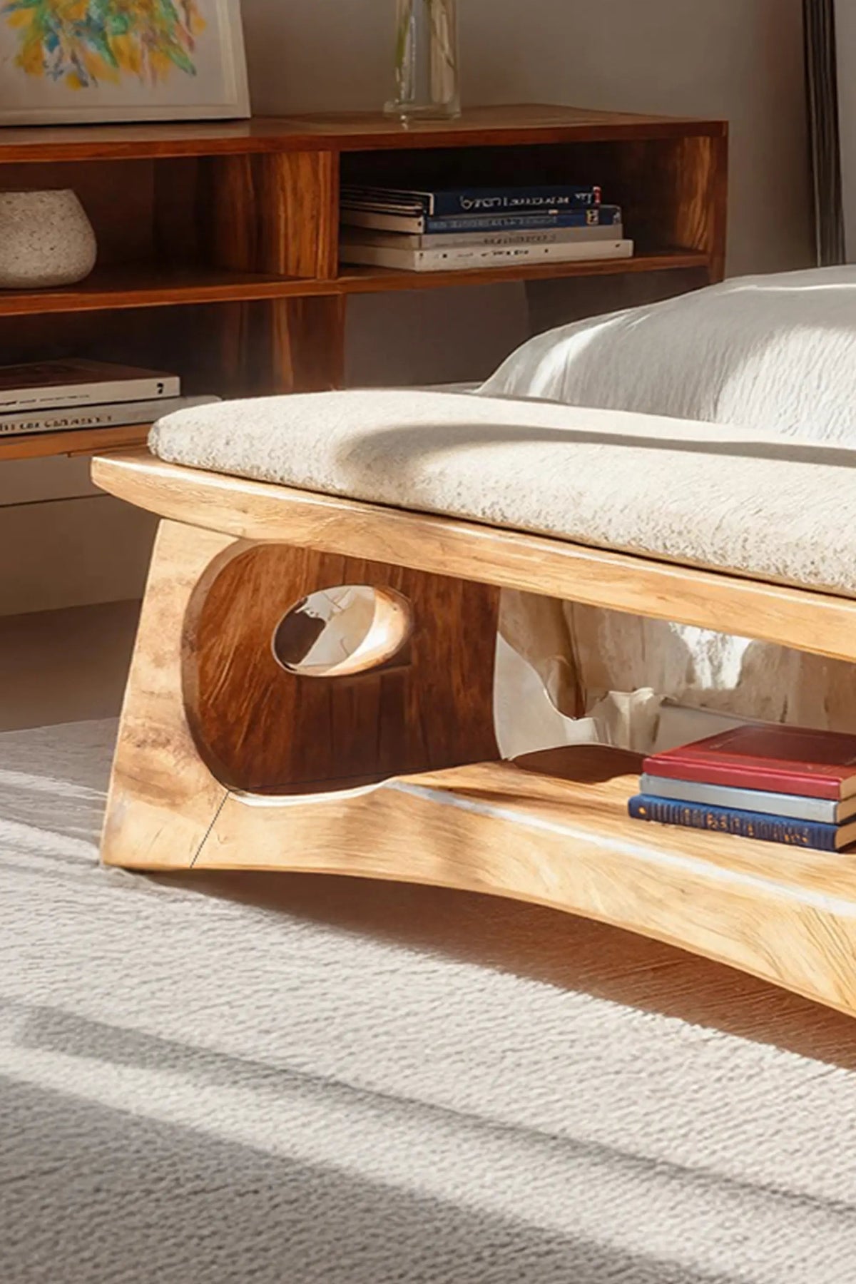 Modern Wooden Bench For Natural Bedroom Decor - view 3 of 7
