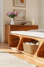Mid Century Wood Bench For Warm Interior Spaces - view 3 of 7