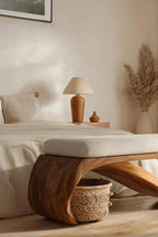 Mid Century Wooden Bench For End-of-Bed Placement - view 3 of 7