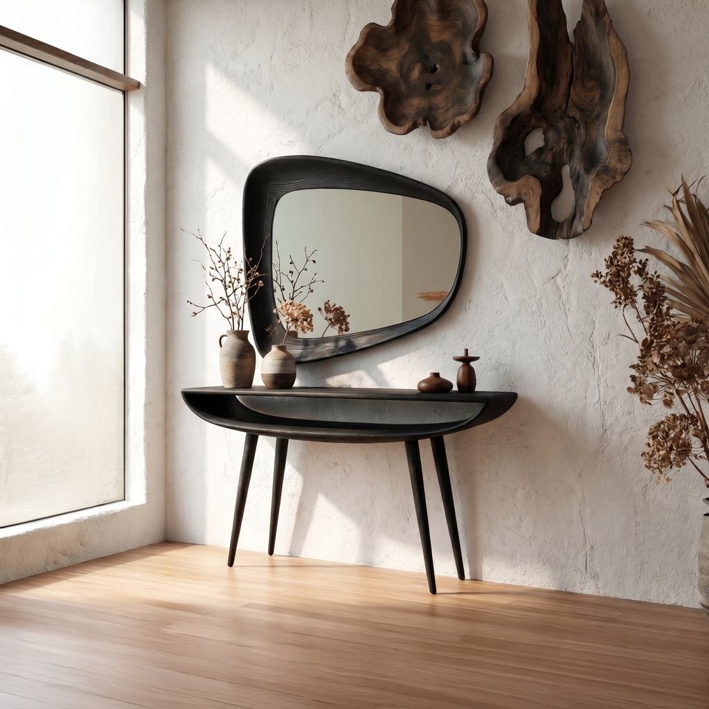 Mid Century Curved Console Table For Entryway And Bedroom - view 4 of 8