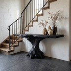 Rustic Console Table Organic Wood Slab Artist Studio - view 4 of 8