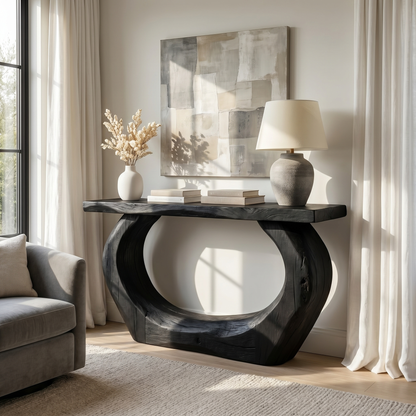 Handcrafted Sculpted Console Table  Living Room Interior Feature Accent - view 4 of 8