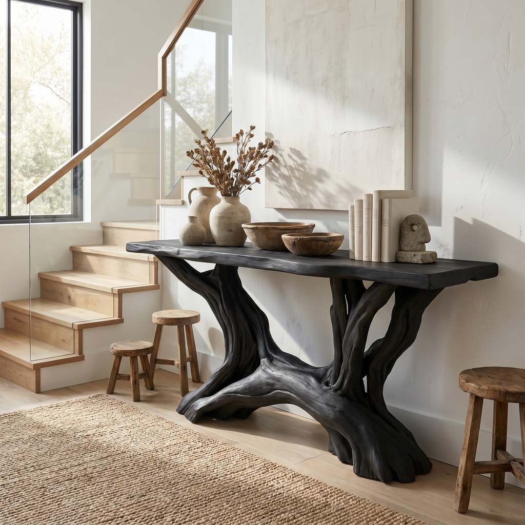 Coastal Rustic Organic Console Table Living Room And Entryway - view 4 of 8