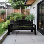 Rustic Outdoor Wooden Bench With Curved Backrest For Garden Or Porch - view 4 of 8