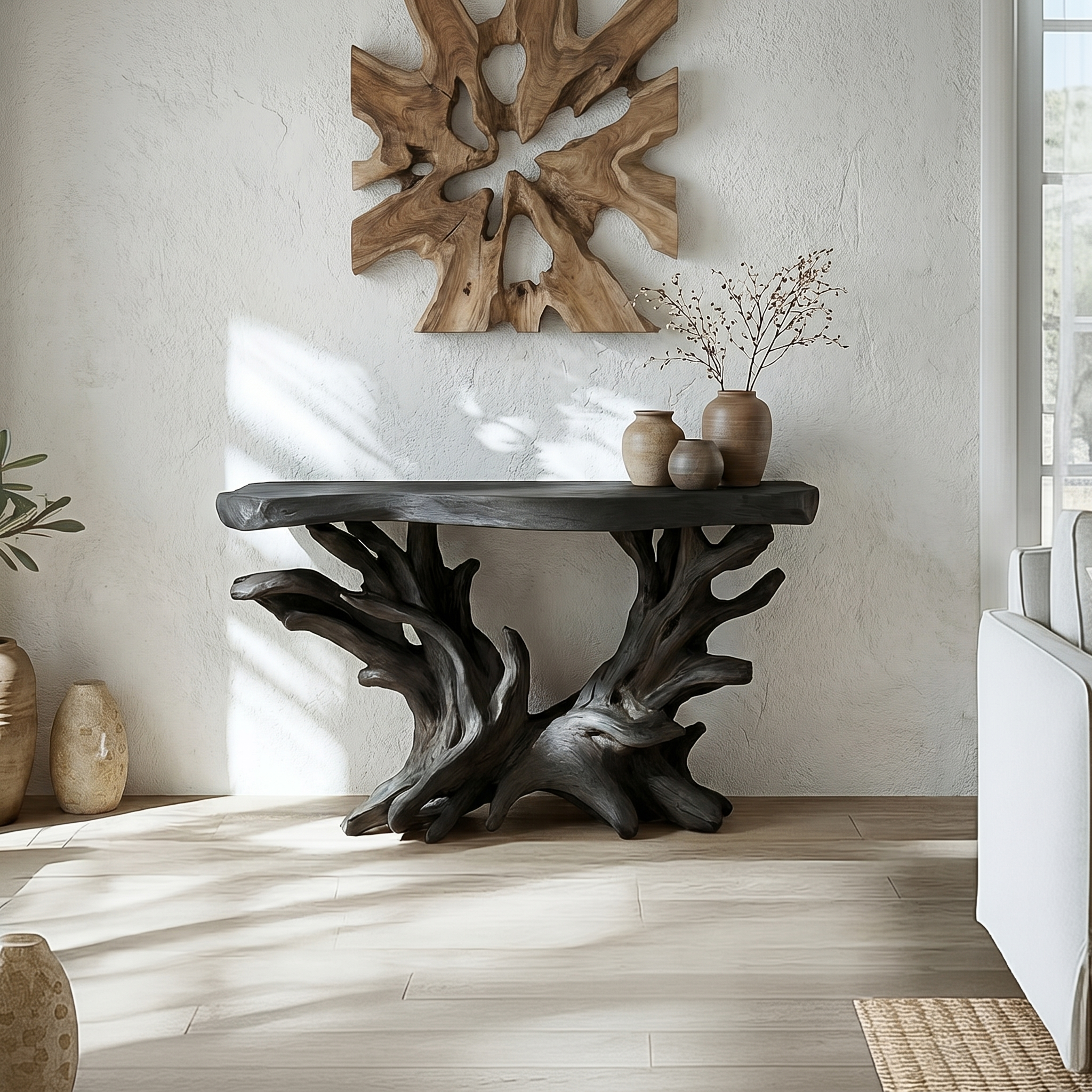 Coastal Rustic Organic Console Table Living Room And Bedroom - view 4 of 8