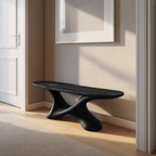 Modern Sculptural Bench With Twisted Base For Entryway - view 4 of 8