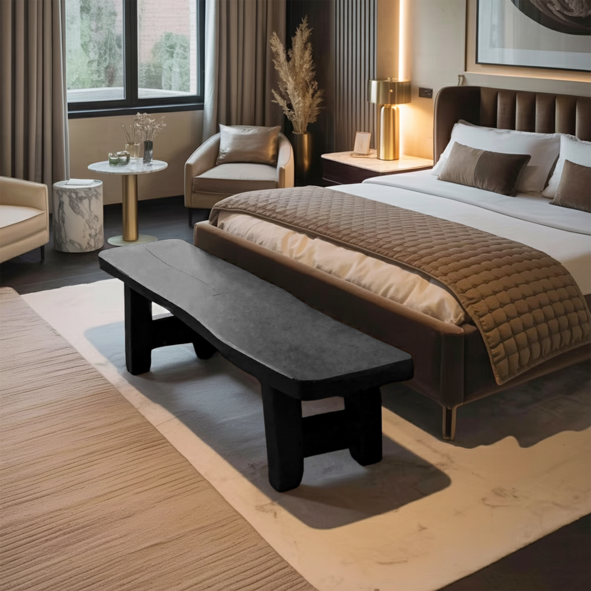 Minimalist End Of Bed Bench For Bedroom Entryway - view 4 of 8