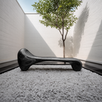Sculptural Wood Bench For Garden Poolside Or Patio - view 4 of 8