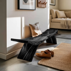 Rustic Live Edge Bench With Organic Curves For Entryway - view 4 of 8
