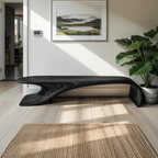 Modern Sculptural Bench With Flowing Curves For Living Room - view 4 of 8