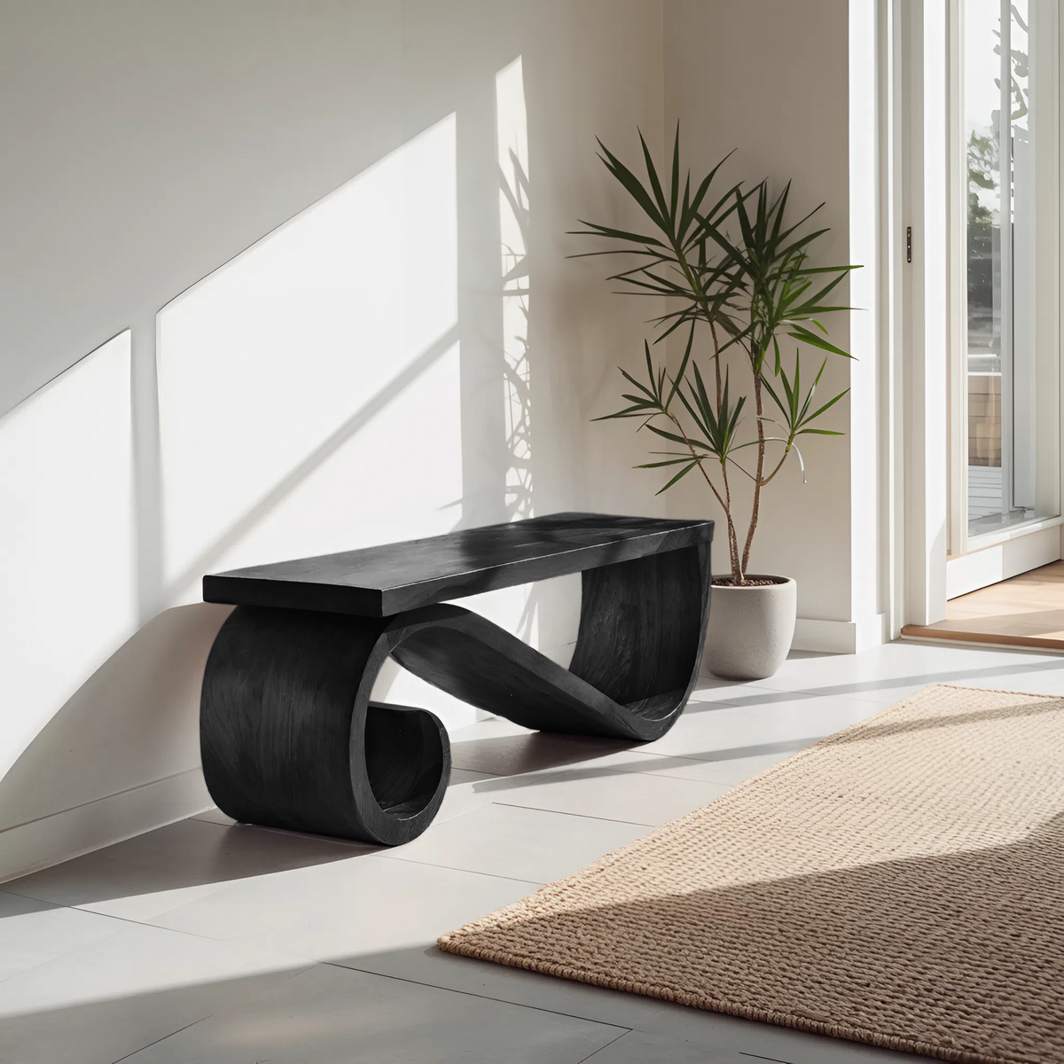 Organic Sculptural Bench For Entryway Or Living Room - view 4 of 8
