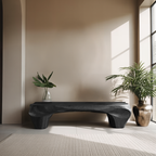 Modern Sculptural Bench And Wall Mirror For Entryway - view 4 of 8