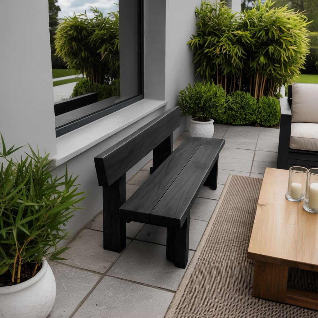 Minimalist Outdoor Garden Bench For Patio Balcony Courtyard - view 4 of 8