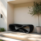 Contemporary Sculptural Outdoor Bench For Patio Or Garden Decor - view 4 of 8