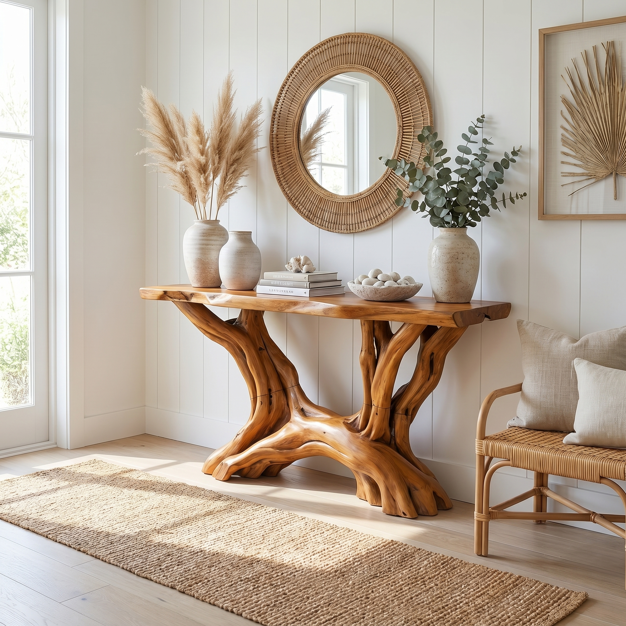 Coastal Rustic Organic Console Table Living Room And Entryway - view 6 of 8