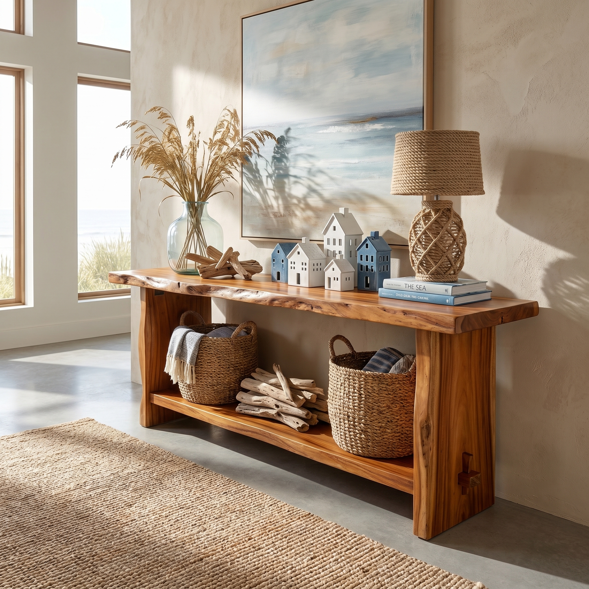 Rustic Live Edge Console Table Dining Room Entryway - view 6 of 8