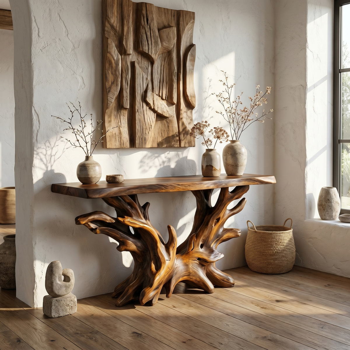 Coastal Rustic Organic Console Table Living Room And Bedroom - view 6 of 8