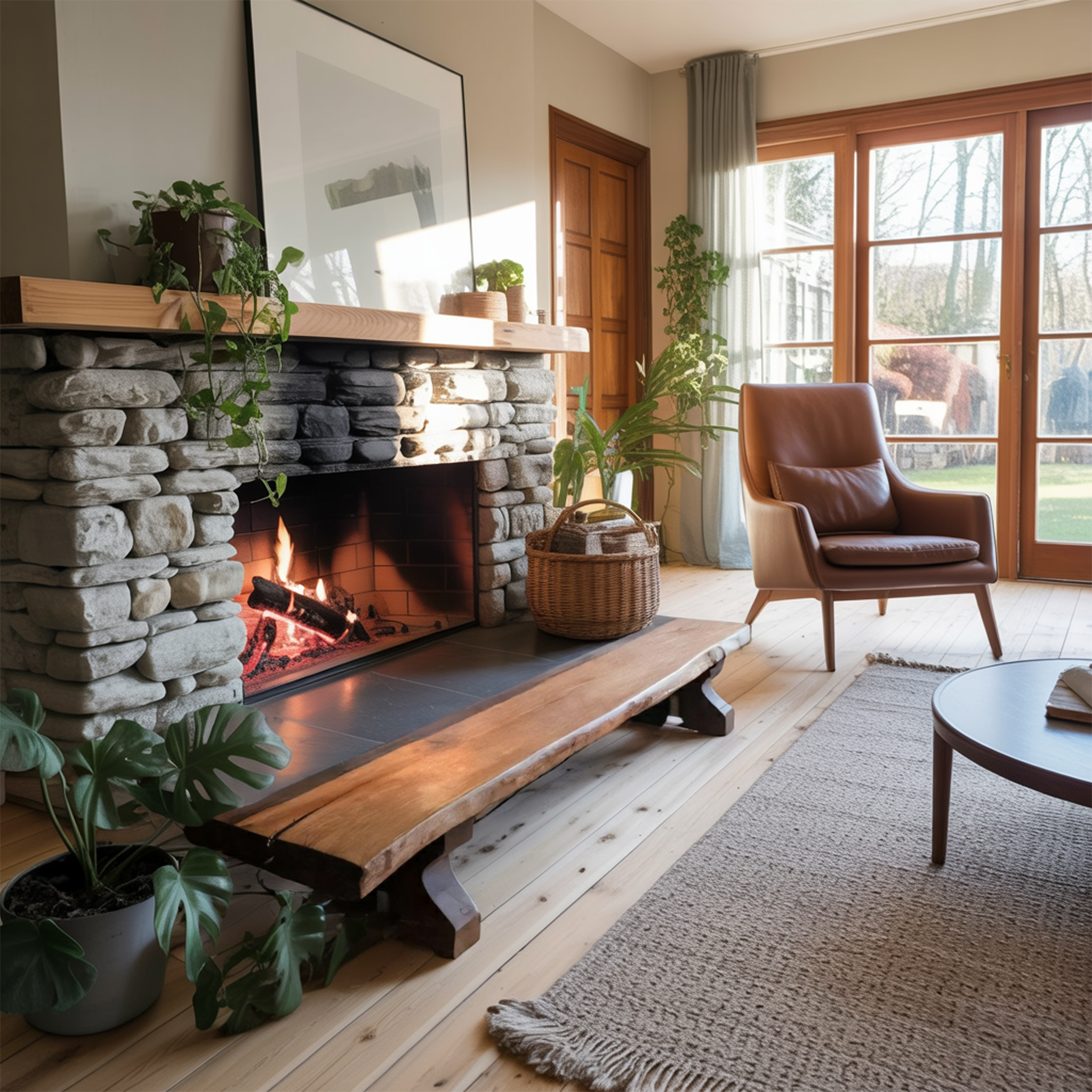 Rustic Live Edge Wood Bench For Entryway Seating - view 6 of 8