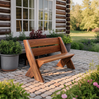 Modern Outdoor Bench With Angled Legs For Garden Patio And Backyard - view 6 of 8