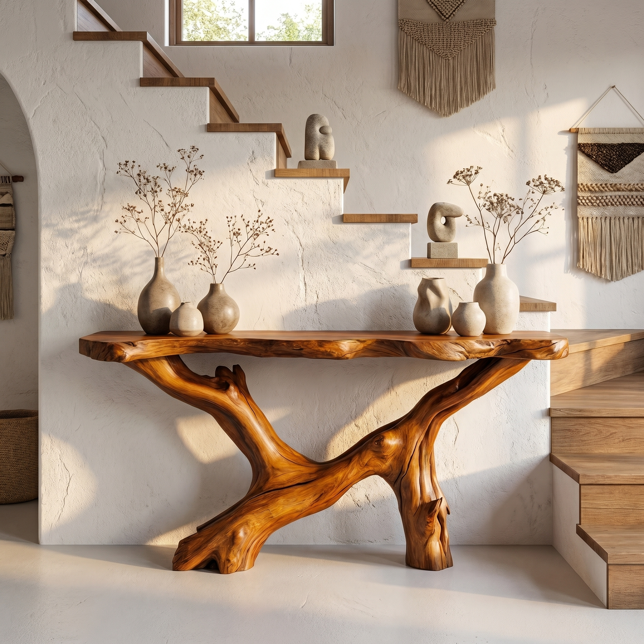 Live Edge Console Table Natural Wood Rustic Handmade Gift - view 6 of 8