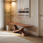 Modern Sculptural Bench With Twisted Base For Entryway - view 6 of 8