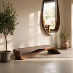 Contemporary Sculptural Bench For Entryway Hallway And Office - view 6 of 8