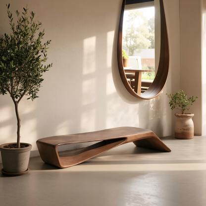 Contemporary Sculptural Bench For Entryway Hallway And Office - view 6 of 8