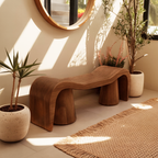 Contemporary Sculpted Wood Bench For Garden Or Patio - view 6 of 8