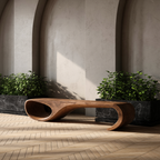 Modern Sculptural Bench For Entryway And Living Room Decor - view 6 of 8