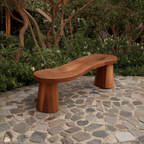 Organic Curved Wood Bench For Garden Or Entryway - view 6 of 8