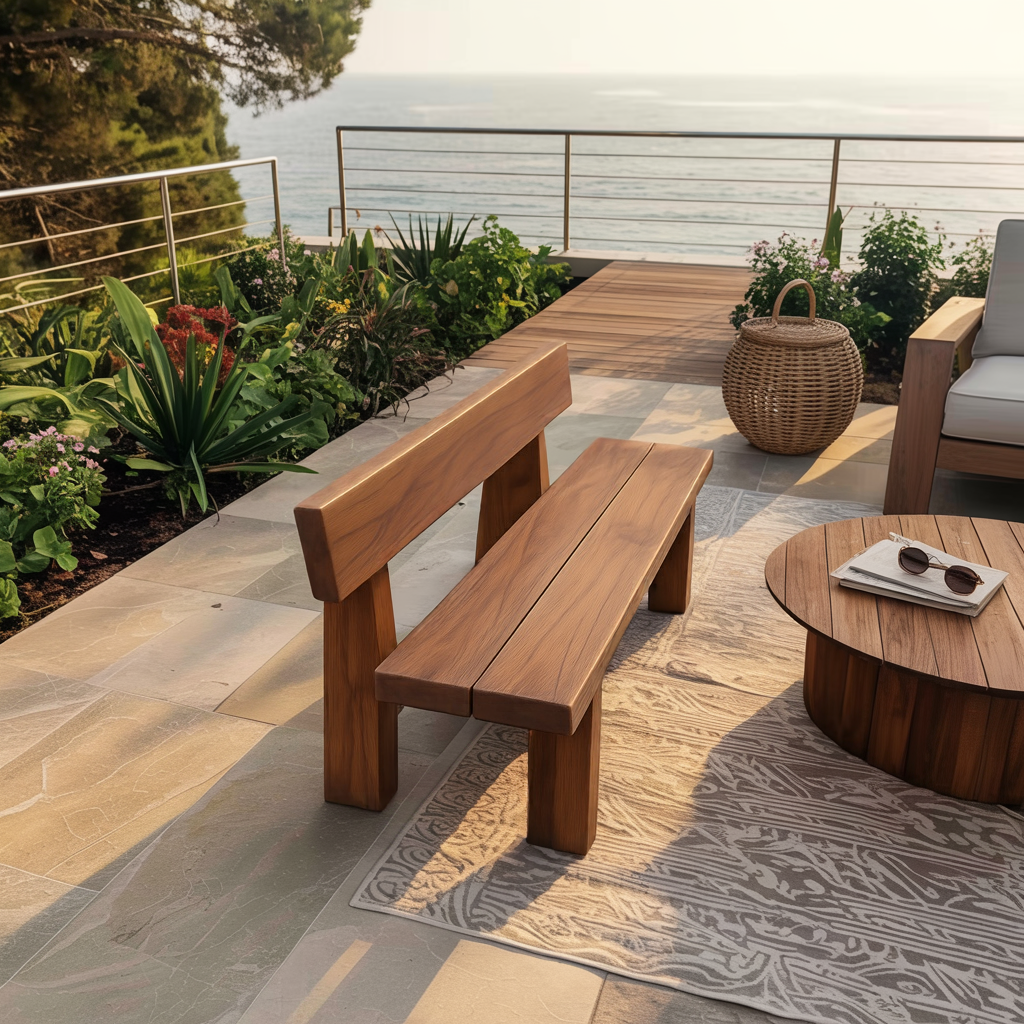 Minimalist Outdoor Garden Bench For Patio Balcony Courtyard - view 6 of 8