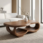 Handcrafted Live Edge Coffee Table – Sculpted Organic Wood Base - view 1 of 9