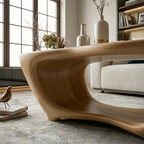 Sculptural Solid Wood Coffee Table – Modern Organic Living Room Center Table - view 2 of 8