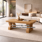 Solid Wood Coffee Table with Sculptural Legs – Modern Living Room Center Table - view 6 of 7