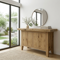 Solid Wood Console Table with Cabinet Storage – Modern Rustic Entryway Sideboard - view 3 of 7