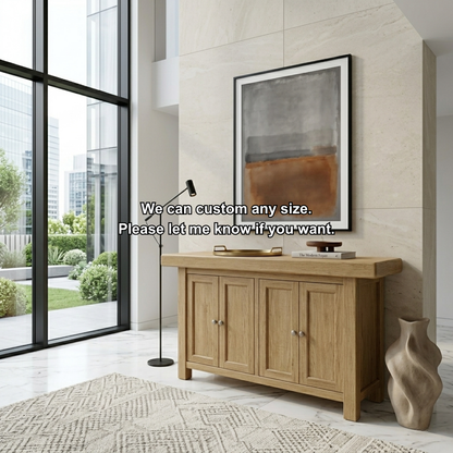 Solid Wood Console Table with Cabinet Doors – Modern Entryway Storage Sideboard - view 7 of 7