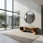 Live Edge Sculptural Solid Wood Entryway Bench – Organic Modern Statement Piece - view 2 of 7