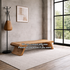 Solid Wood Entryway Bench Low Profile Sculptural Design Modern Minimalist Seating - view 7 of 7