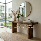 Minimal Solid Wood Console Table with Thick Block Legs – Modern Rustic Entryway Table - view 7 of 7