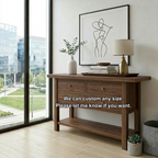 Solid Wood Console Table with 4 Drawers and Shelf – Rustic Entryway Storage Table - view 7 of 7